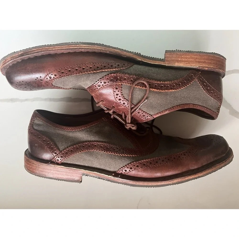 Sebago Brown‎ Brattle Wingtip Oxford Dress Shoes Adult Mens Size 9 Vibram Sole